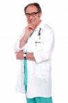 senior Male Doctor with stethoscope Stock Photo