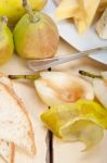 Fresh Pears And Cheese Stock Photo