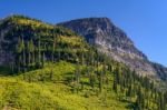 Scenic View Of Glacier National Park Stock Photo