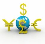 Global Currencies Stock Photo