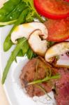 Beef Filet Mignon Grilled With Vegetables Stock Photo