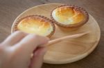 Delicious Mini Cheese Tart Dessert Stock Photo