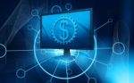 Tft Monitor And Dollar Sign Stock Photo