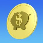 Dollar Piggy Coin Shows American Business Stock Photo