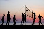 Beach Volleyball Stock Photo