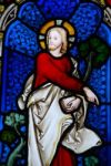 Religious Stained Glass Window Stock Photo