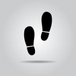 Footmark Icon   Illustration  On Grey Background Stock Photo