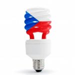 Flag Of Czech Republic On Bulb Stock Photo