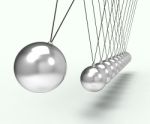 Newton Cradle Shows Energy And Gravity Stock Photo