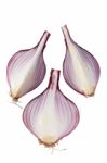 Shallots Still Life White Background Stock Photo