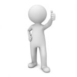 Figure Showing Thumbs Up Stock Photo