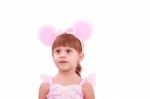 Child With Bunny Ears Stock Photo