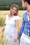 Loving Couple, Woman On Focus Stock Photo