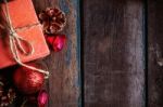 Gift Boxes On Wooden Floor Stock Photo