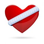 Heart With Measuring Tape Stock Photo