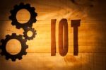 Internet Of Things Letters And Cogwheels Stock Photo