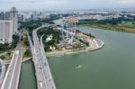 View Of The Skyline In Singapore Stock Photo