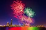 Seoul International Fireworks Festival In Korea Stock Photo