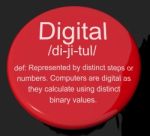 Digital Definition Button Stock Photo