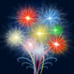 Fireworks Celebrate Shows Explosion Background And Celebration Stock Photo