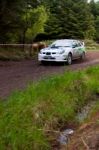 N. Henry Driving Subaru Impreza Stock Photo