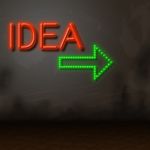 Idea Neon Shows Creative Inventions And Fluorescent Stock Photo