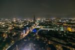 Scenic Of Hamburg Night Cityscape Stock Photo