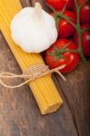 Italian Basic Pasta Ingredients Stock Photo