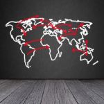 World Map On The Blackboard Stock Photo