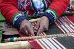 Weaving In Peru Stock Photo