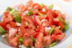 Fresh Tomato And Bell Pepper Salad Stock Photo