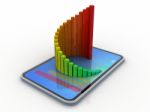 Tablet And  Graphs, Concept Of Technology Supporting The Financi Stock Photo