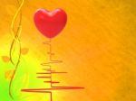 Heart On Electro Shows Red Pulse Or Pressure Test Stock Photo