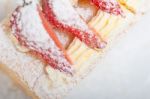 Napoleon Strawberry Cake Dessert Stock Photo