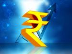 Indian Rupee Growth Concept. 3d Render Stock Photo