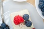 Fresh Raspberry And Blueberry Cake Stock Photo