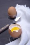 Soft Boiled Eggs Stock Photo