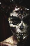 Young Girl In The Image Of Santa Muerte Stock Photo