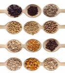 Seeds On Wooden Spoon Stock Photo