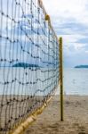 Net Of Volley Ball On The Beach Stock Photo