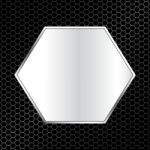 Abstract Metal Texture Background With Hexagon Frame  Illu Stock Photo