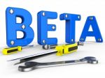 Beta Software Represents Trial Develop And Application Stock Photo