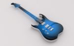 Blue Electric Guitar Stock Photo