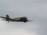 Dakota Aeroplane Flying Over Biggin Hill Airfield Stock Photo