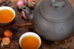 Chinese Style Herbal Floral Tea Stock Photo