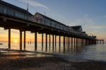 Sunrise Over Southwold Pier Stock Photo