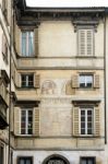 Trattoria Del Teatro Building In Citta Alta Bergamo Stock Photo