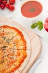 Italian Original Thin Crust Pizza Stock Photo