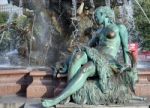 View Of The Neptune  Fountain In Berlin Stock Photo