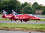 Red Arrows Display Team 50th Anniversary At Biggin Hill Airport Stock Photo